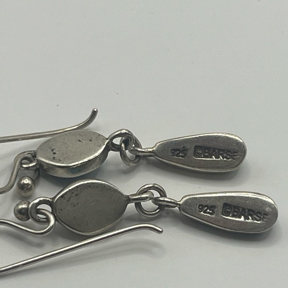 Turquoise Blue Teardrop Sterling Silver Earrings 1980’s Barse Jewelry - Picture 5 of 7